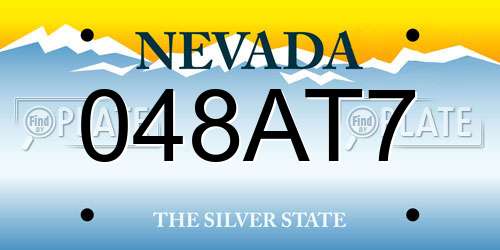 048AT7 Nevada License Plate