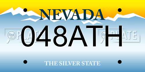 048ATH Nevada License Plate