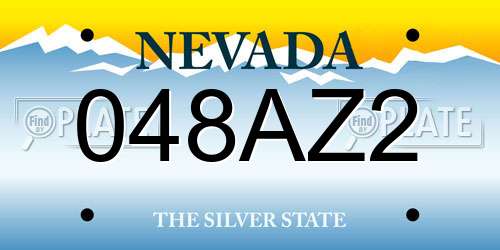 048AZ2 Nevada License Plate