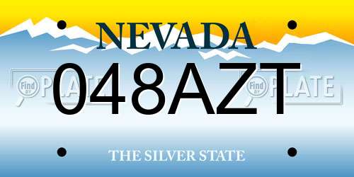 048AZT Nevada License Plate