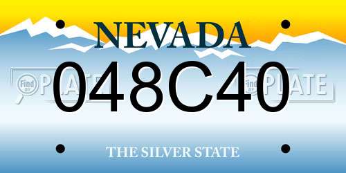 048C40 Nevada License Plate