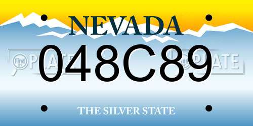 048C89 Nevada License Plate