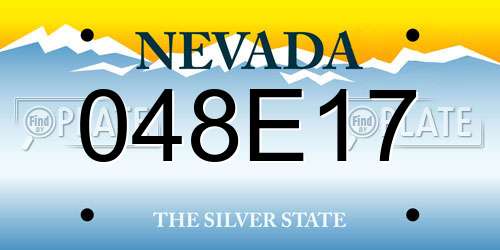 048E17 Nevada License Plate