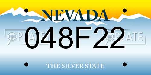 048F22 Nevada License Plate