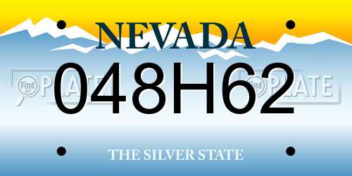 048H62 Nevada License Plate