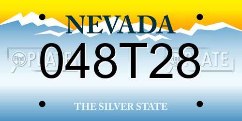 048T28 Nevada License Plate