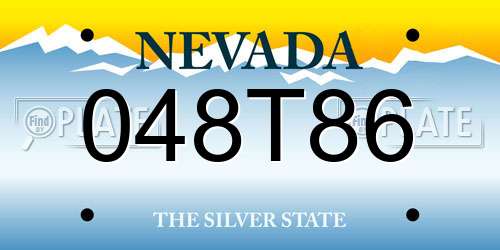 048T86 Nevada License Plate