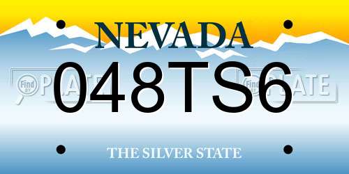 048TS6 Nevada License Plate