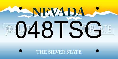048TSG Nevada License Plate
