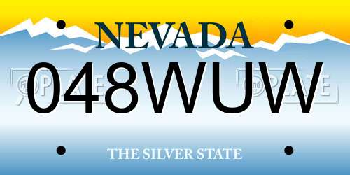 048WUW Nevada License Plate