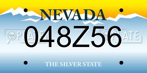 048Z56 Nevada License Plate