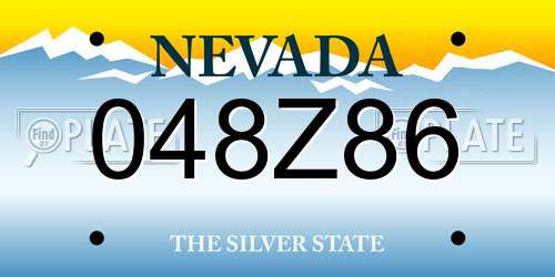 048Z86 Nevada License Plate