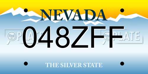 048ZFF Nevada License Plate