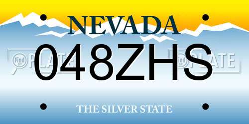 048ZHS Nevada License Plate
