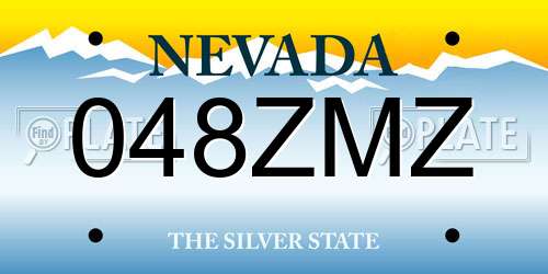 048ZMZ Nevada License Plate