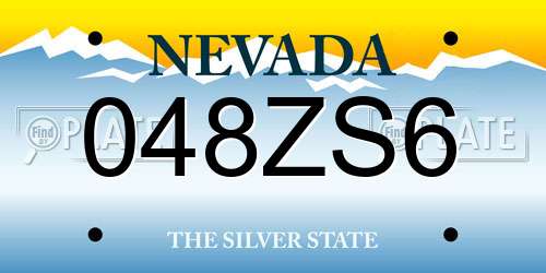 048ZS6 Nevada License Plate