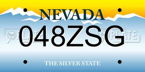 048ZSG Nevada License Plate