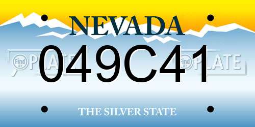 049C41 Nevada License Plate