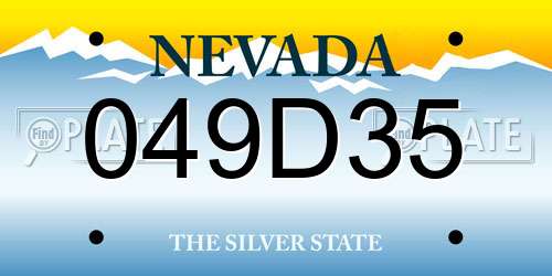 049D35 Nevada License Plate