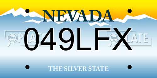 049LFX Nevada License Plate