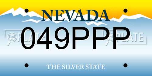 049PPP Nevada License Plate