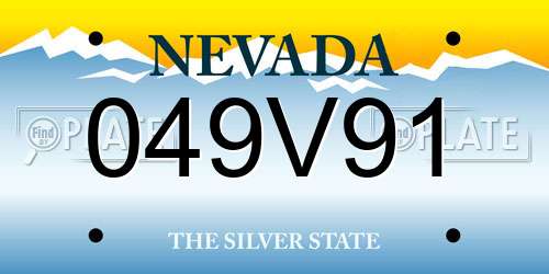 049V91 Nevada License Plate