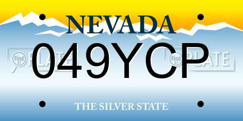 049YCP Nevada License Plate