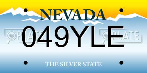 049YLE Nevada License Plate