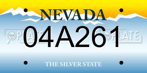04A261 Nevada License Plate
