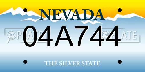 04A744 Nevada License Plate