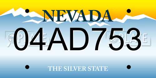 04AD753 Nevada License Plate