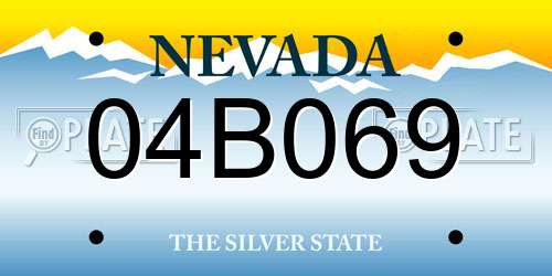 04B069 Nevada License Plate