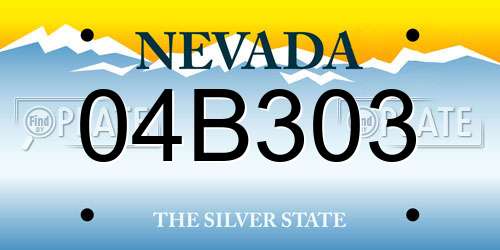 04B303 Nevada License Plate