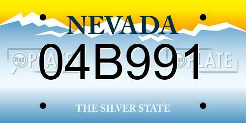 04B991 Nevada License Plate