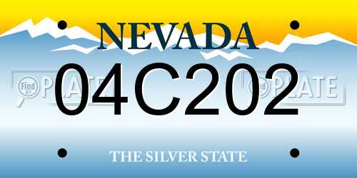 04C202 Nevada License Plate