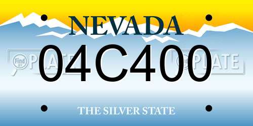 04C400 Nevada License Plate