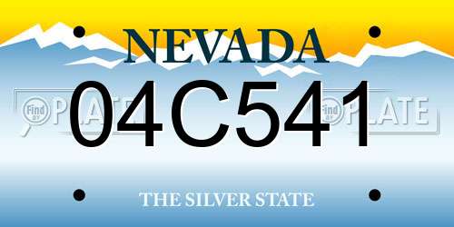 04C541 Nevada License Plate