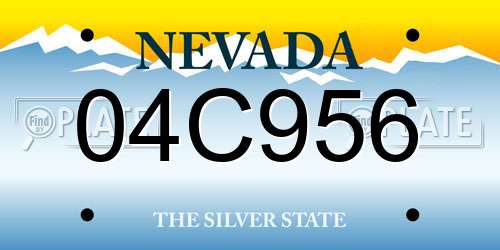 04C956 Nevada License Plate