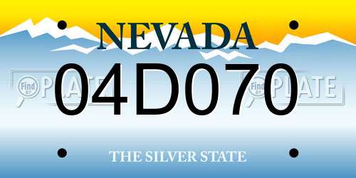 04D070 Nevada License Plate