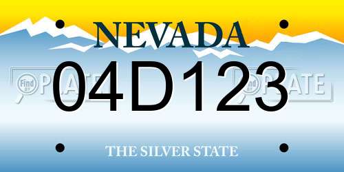 04D123 Nevada License Plate