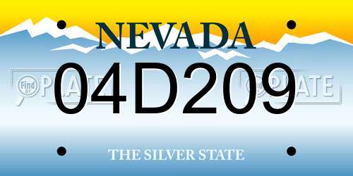 04D209 Nevada License Plate