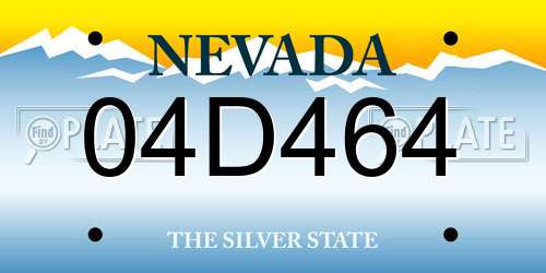 04D464 Nevada License Plate