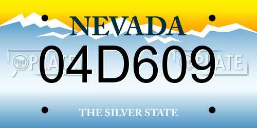 04D609 Nevada License Plate