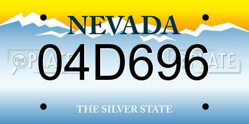 04D696 Nevada License Plate