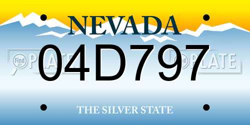 04D797 Nevada License Plate