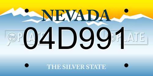 04D991 Nevada License Plate