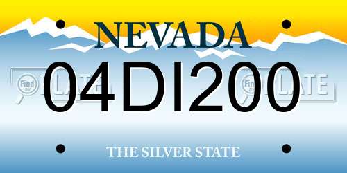 04DI200 Nevada License Plate