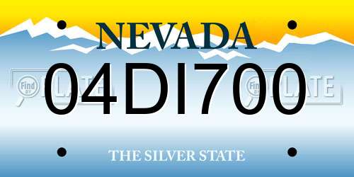 04DI700 Nevada License Plate