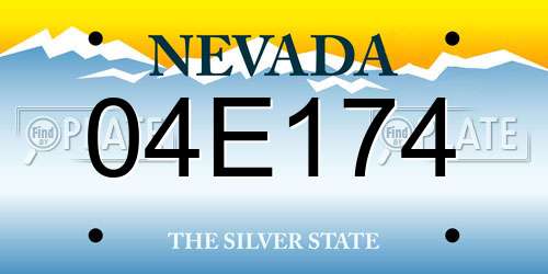 04E174 Nevada License Plate