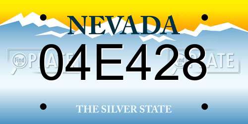 04E428 Nevada License Plate